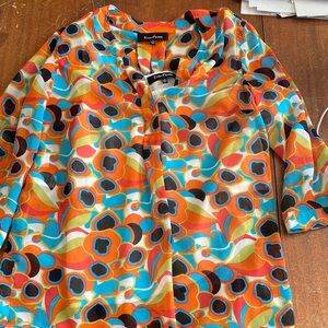 Evan Picone Multicolor Abstract Blouse